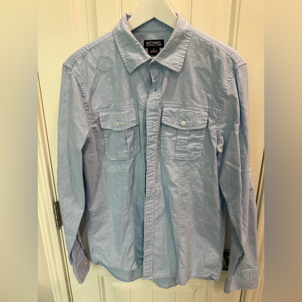 Michael Kors Men’s Light Blue Button Down Shirt Medium